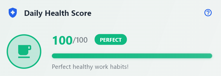 The Pausitive Health Score dashboard showing daily screen-time health